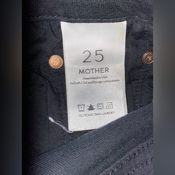 Mother Denim Looker Ankle Fray Guilty as Sin black Distressed Size 25 - Picture 9 of 13